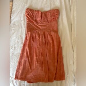 Elegant Strapless Coral Dress